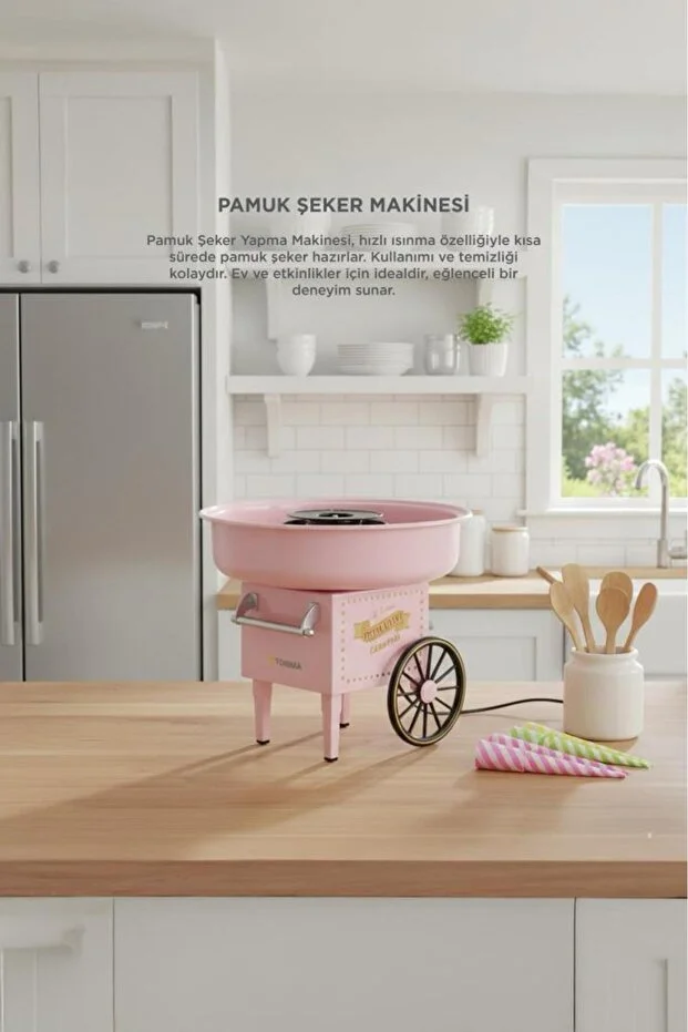 Ev Tipi Pamuk Şeker Makinesi TCCM01 Pembe